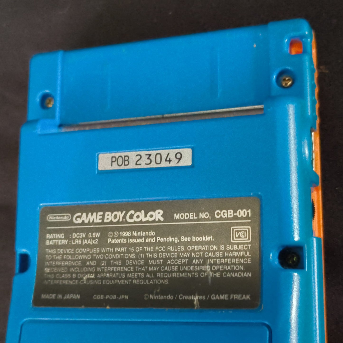 Defective, Nintendo Gameboy Color Pokemon Limited edition Orange color console