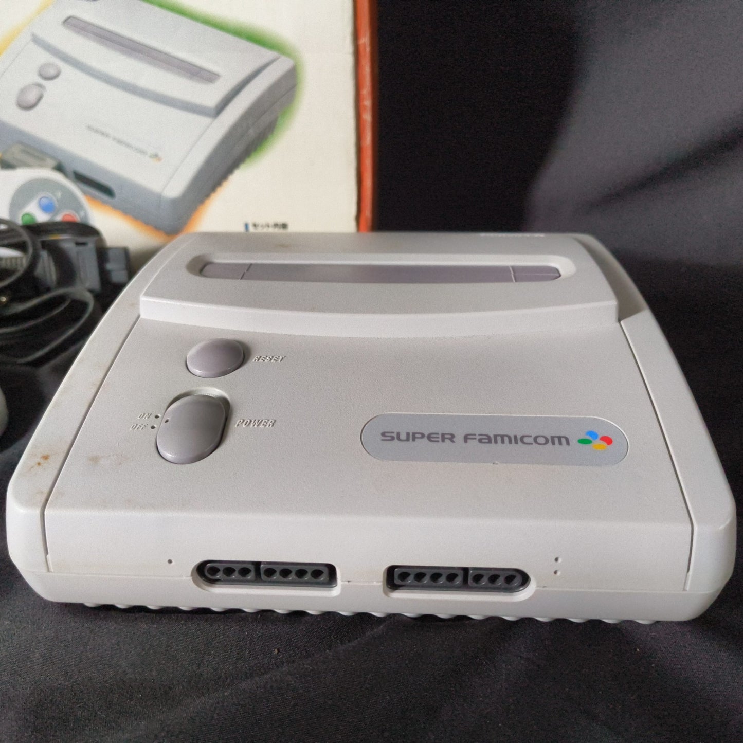 Nintendo Super Famicom Jr. (SNES) Console w/Pad, AV cable, PSU, Box set, Working