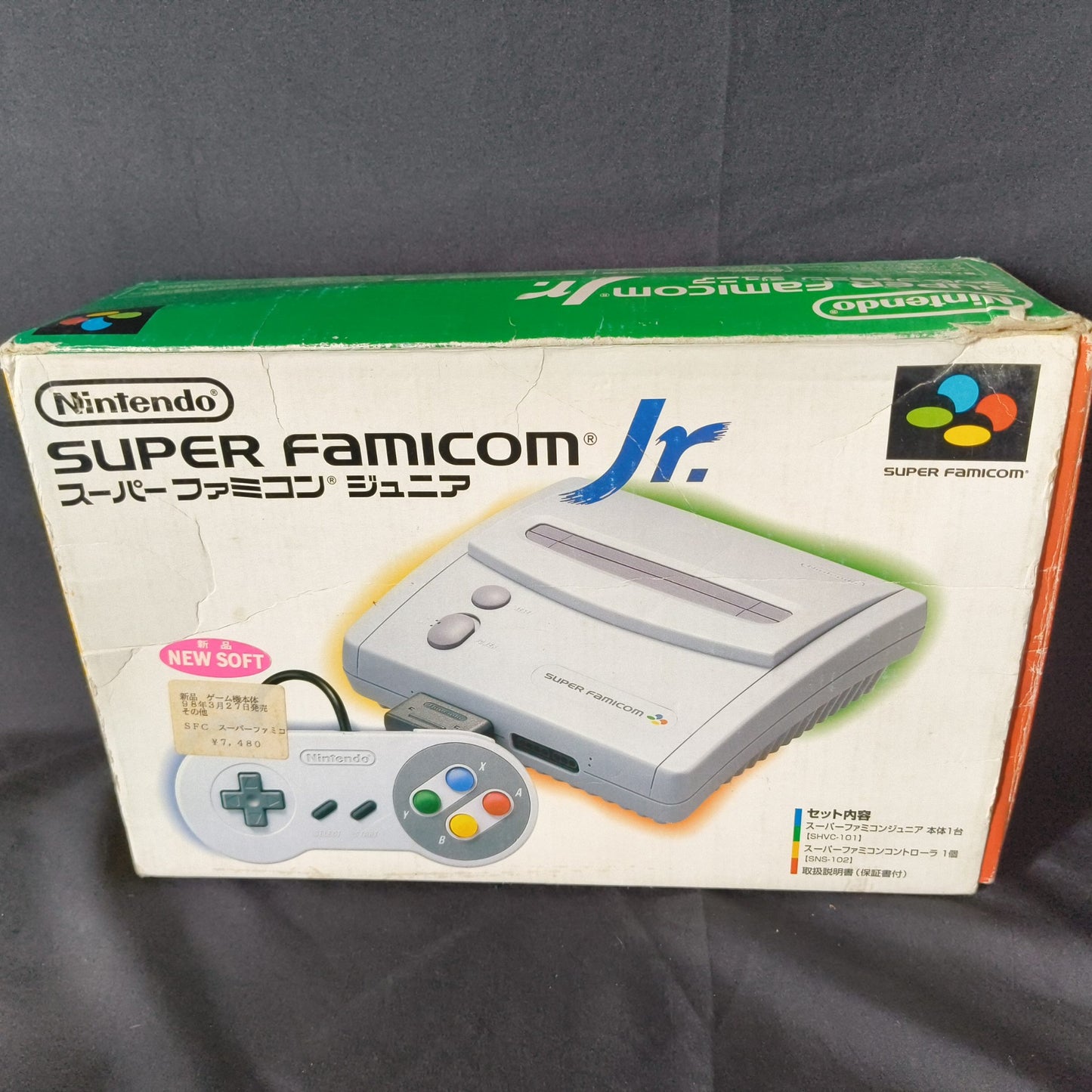 Nintendo Super Famicom Jr. (SNES) Console w/Pad, AV cable, PSU, Box set, Working