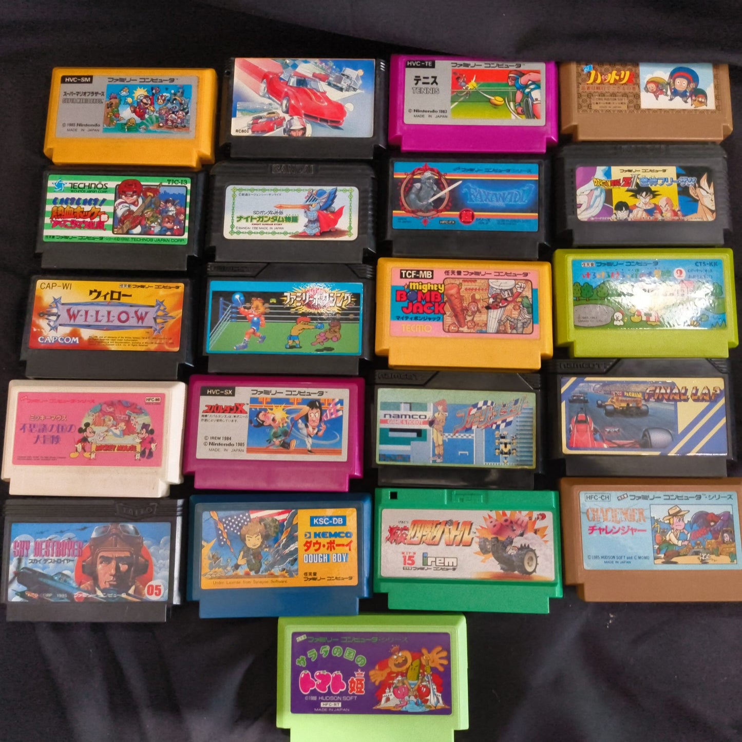 Wholesale lots of 21 Nintendo Famicom FC NES Game Cartridges set, Japan-h0916-