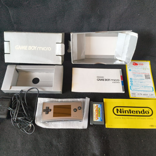 Nintendo Gameboy Micro Silver color Edition console OXY-001,w/Game, Box, Working