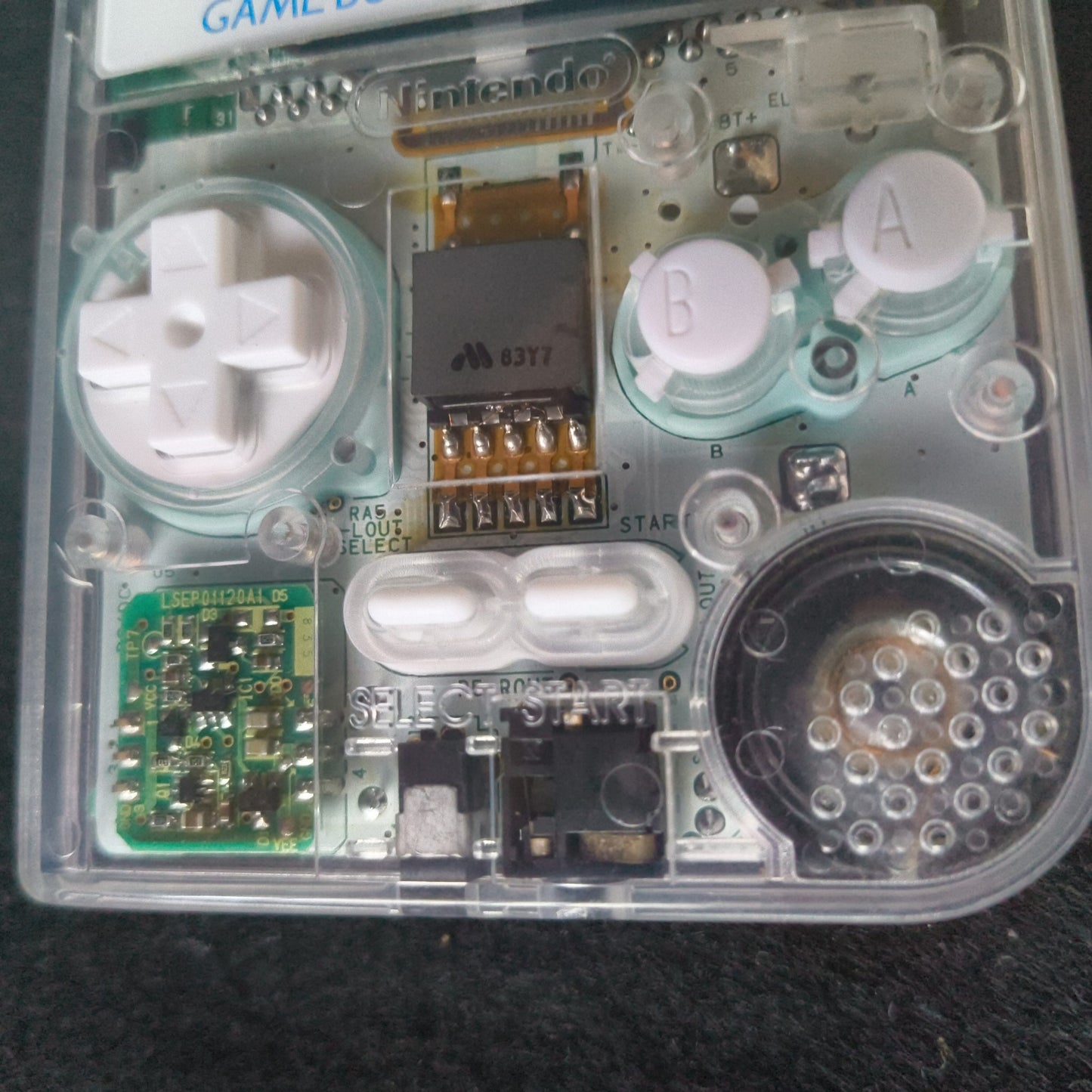 Custom Clear Shell Game Boy Light Famitsu Limited Model +Pokemon Silver, Working