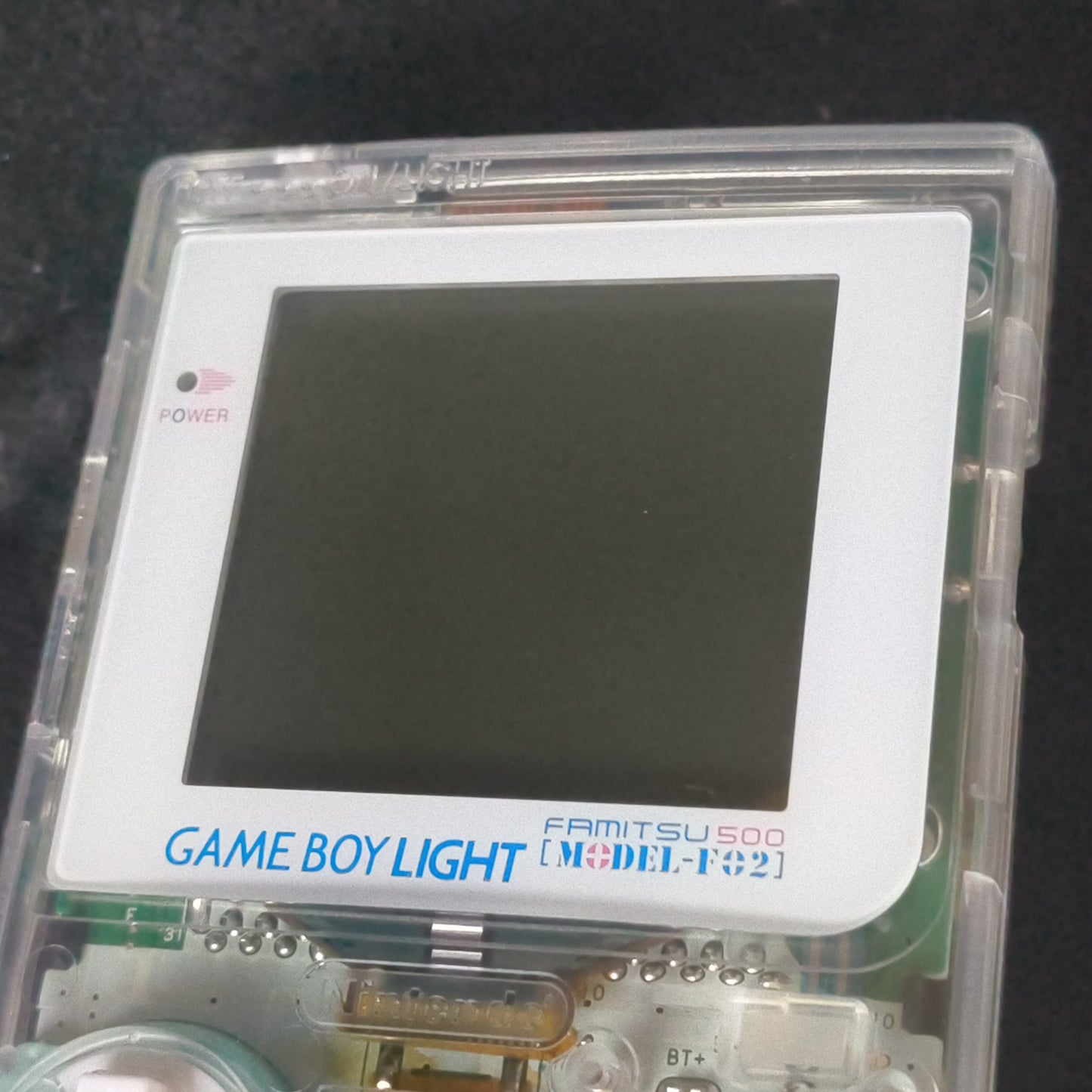 Custom Clear Shell Game Boy Light Famitsu Limited Model +Pokemon Silver, Working