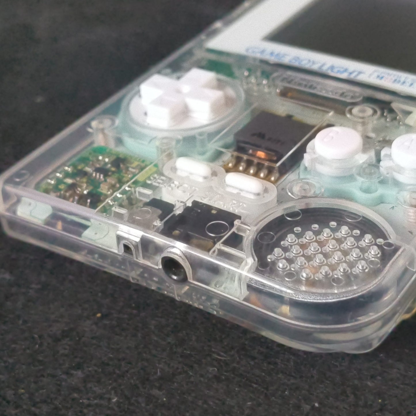 Custom Clear Shell Game Boy Light Famitsu Limited Model +Pokemon Silver, Working