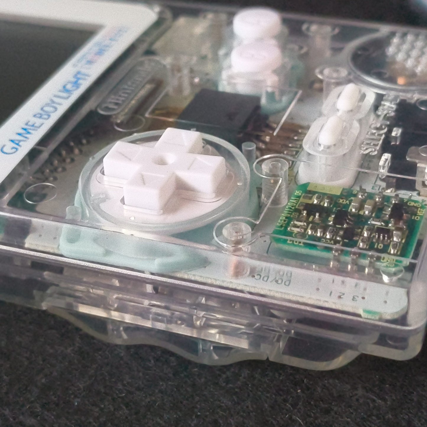 Custom Clear Shell Game Boy Light Famitsu Limited Model +Pokemon Silver, Working