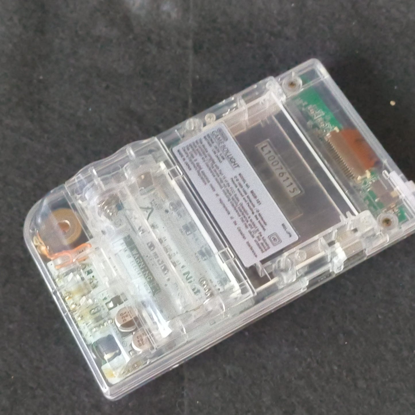 Custom Clear Shell Game Boy Light Famitsu Limited Model +Pokemon Silver, Working