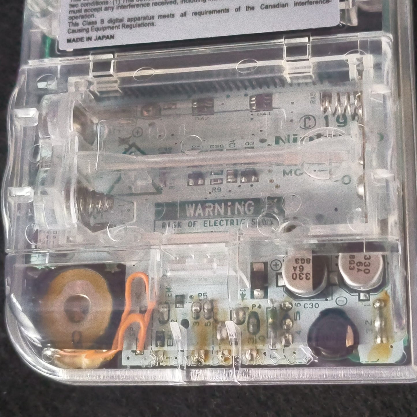 Custom Clear Shell Game Boy Light Famitsu Limited Model +Pokemon Silver, Working