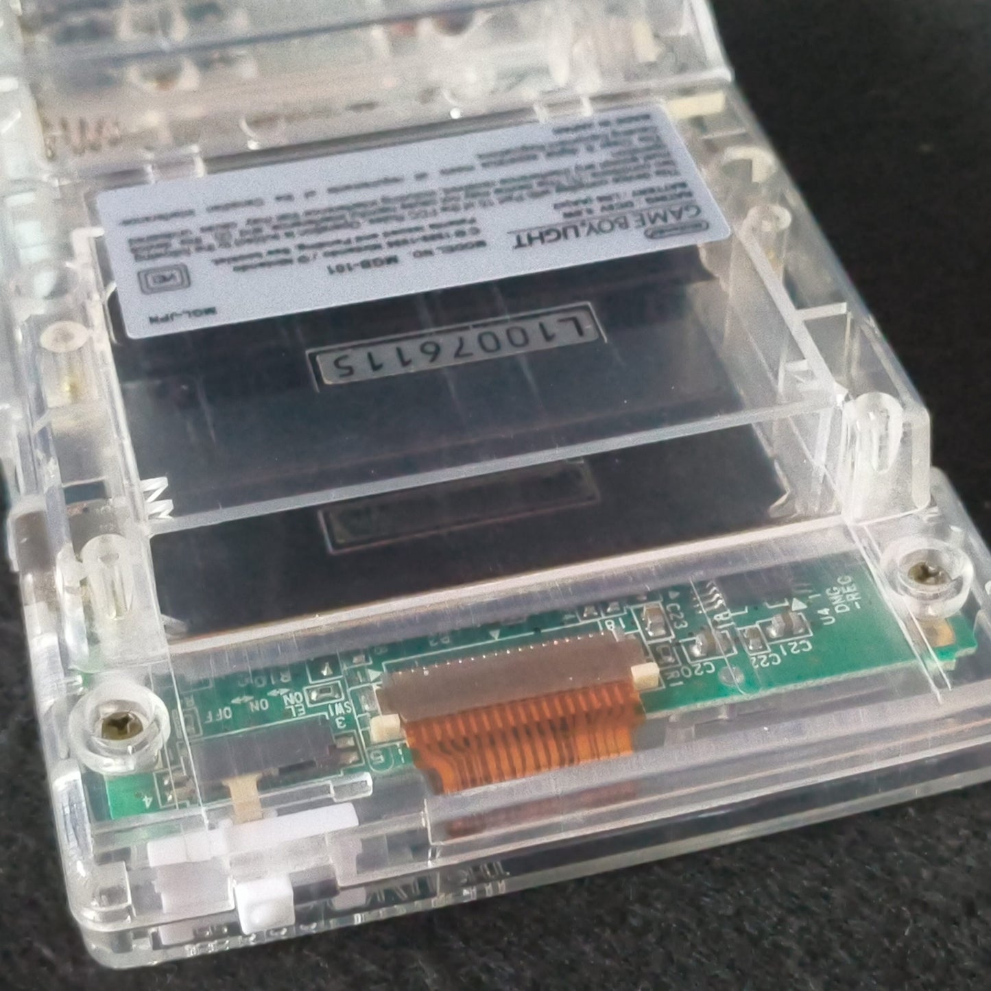 Custom Clear Shell Game Boy Light Famitsu Limited Model +Pokemon Silver, Working