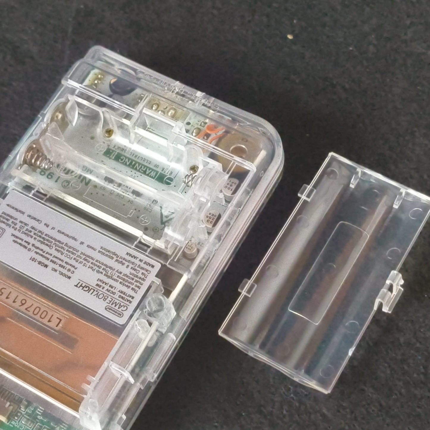 Custom Clear Shell Game Boy Light Famitsu Limited Model +Pokemon Silver, Working