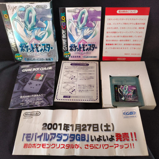 Pocket Monsters Crystal Version Pokemon Gameboy cartridge set, working-h0922-