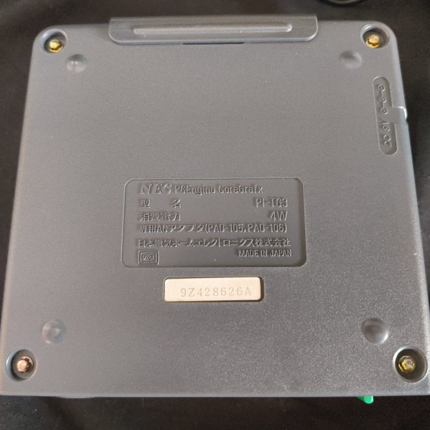 NEC PC Engine Coregrafx Console PI-TG3 TurboGrafx16, w/Pad, PSU, AV cable, Box