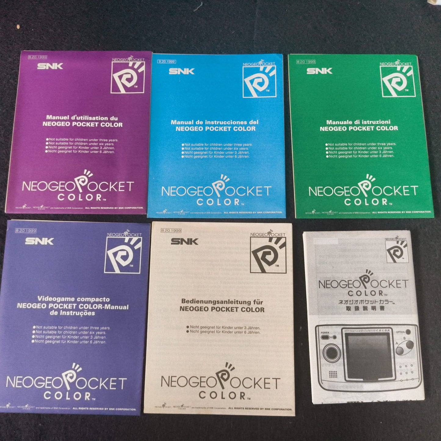 Used, SNK NEOGEO POCKET Color Camouflage Blue Console Boxed NEO GEO set-h1012-