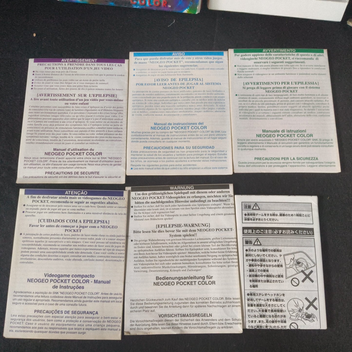 Used, SNK NEOGEO POCKET Color Camouflage Blue Console Boxed NEO GEO set-h1012-