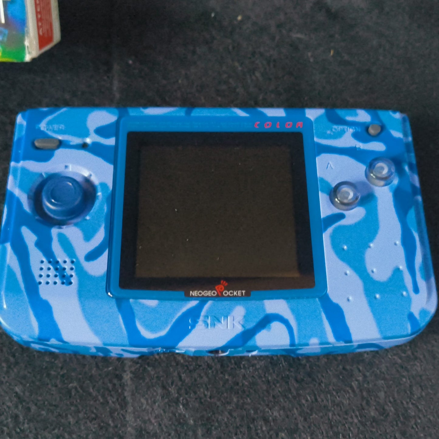 Used, SNK NEOGEO POCKET Color Camouflage Blue Console Boxed NEO GEO set-h1012-