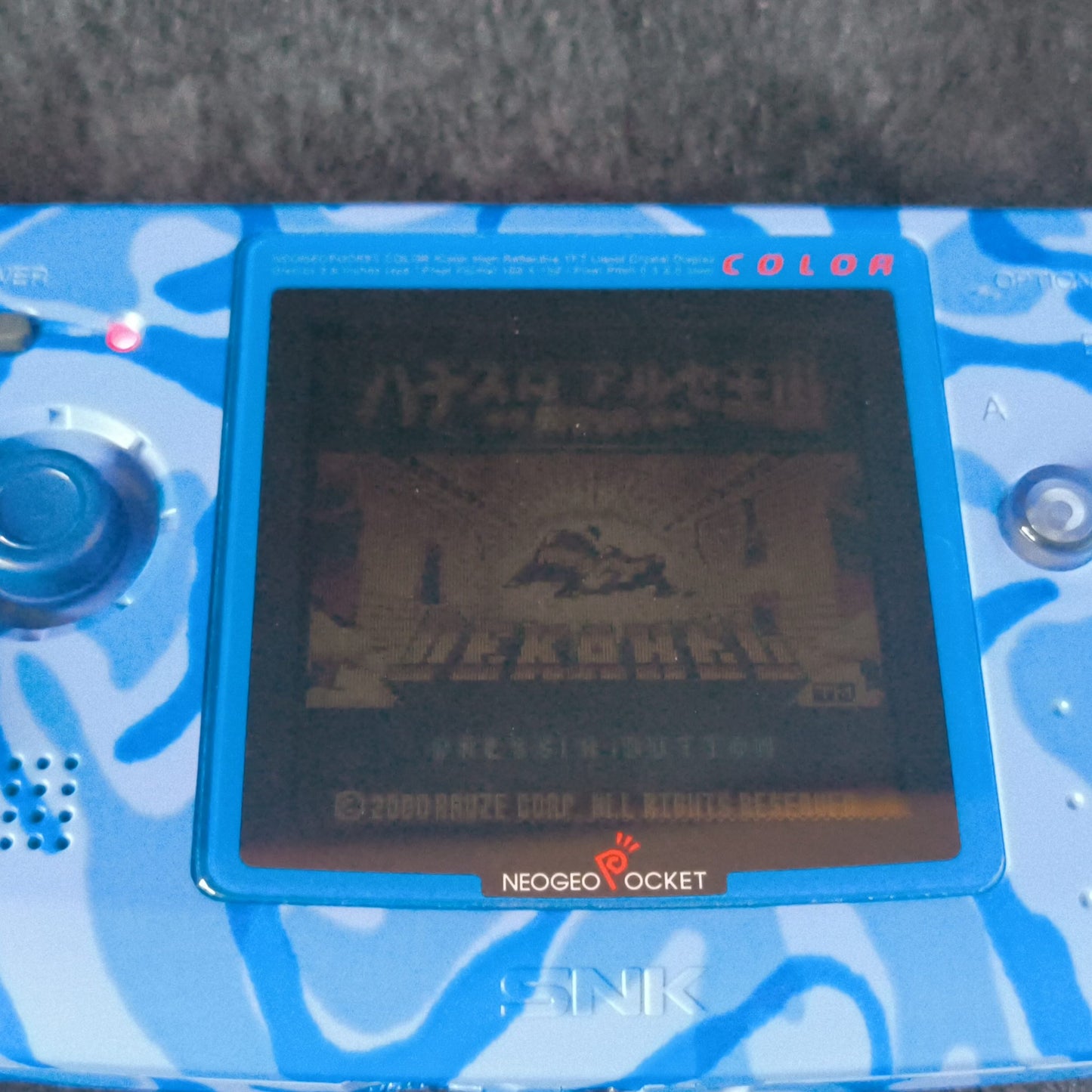 Used, SNK NEOGEO POCKET Color Camouflage Blue Console Boxed NEO GEO set-h1012-
