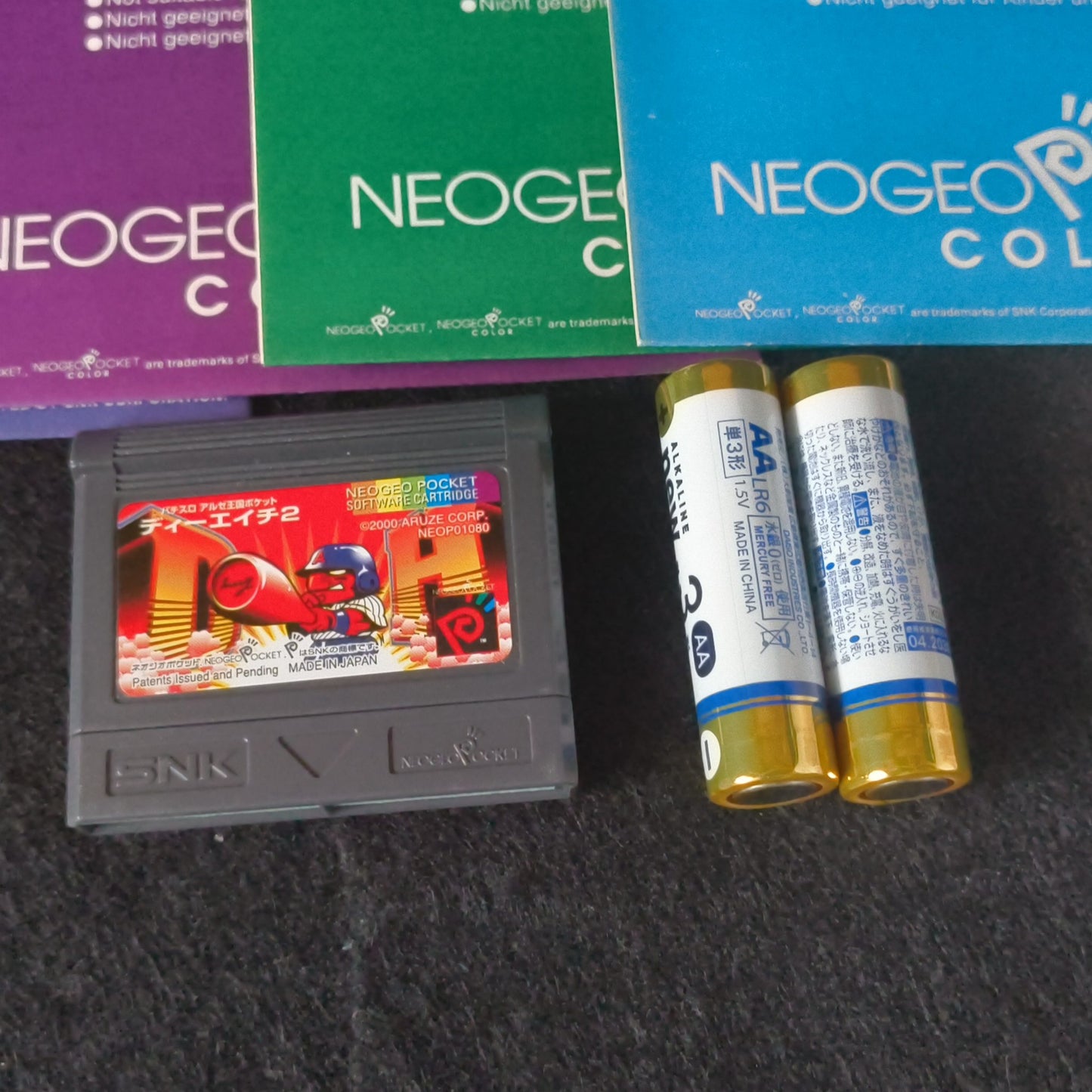 Used, SNK NEOGEO POCKET Color Camouflage Blue Console Boxed NEO GEO set-h1012-