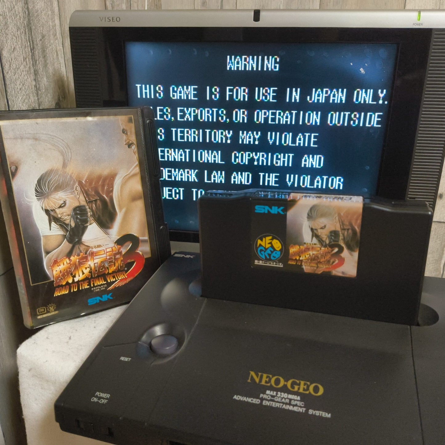 Fatal Fury 3 Garo Densetsu 3 SNK NEO GEO AES Cartridge, Manual Boxed set-h1014-