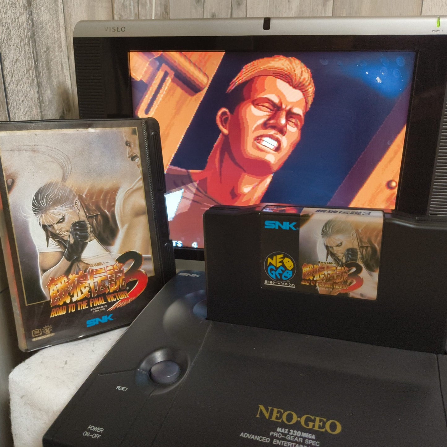 Fatal Fury 3 Garo Densetsu 3 SNK NEO GEO AES Cartridge, Manual Boxed set-h1014-