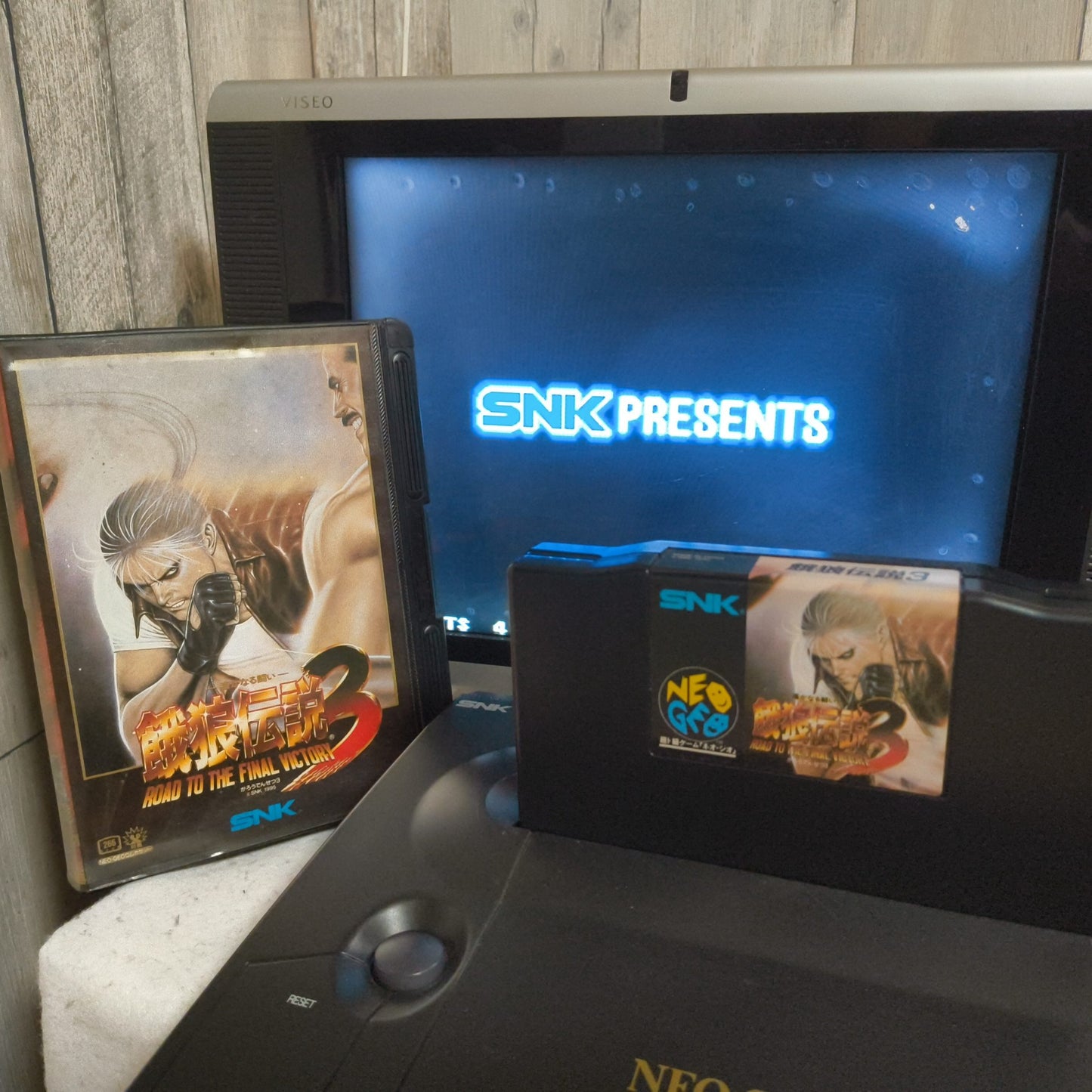 Fatal Fury 3 Garo Densetsu 3 SNK NEO GEO AES Cartridge, Manual Boxed set-h1014-