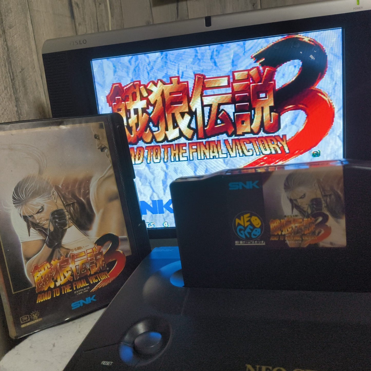 Fatal Fury 3 Garo Densetsu 3 SNK NEO GEO AES Cartridge, Manual Boxed set-h1014-