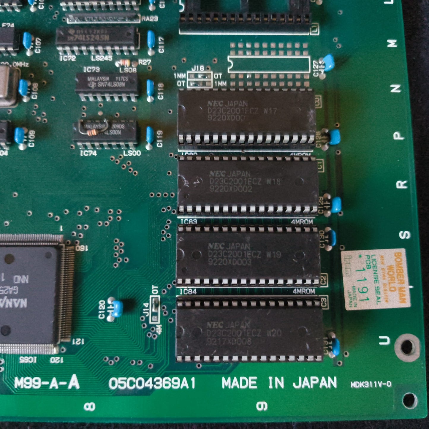 BOMBER MAN WORLD Dyna Blaster IREM PCB Arcard JAMMA Board, Original, Japan-h1015