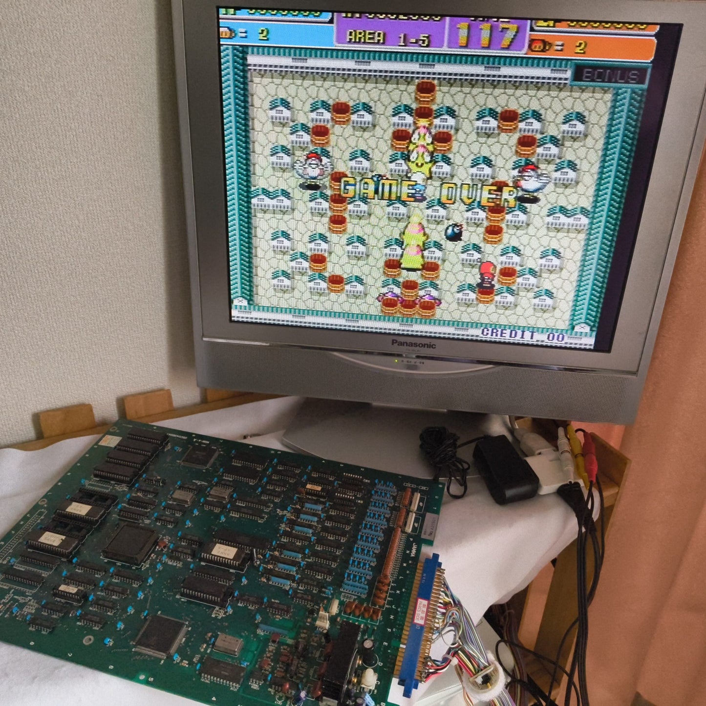 BOMBER MAN WORLD Dyna Blaster IREM PCB Arcard JAMMA Board, Original, Japan-h1015