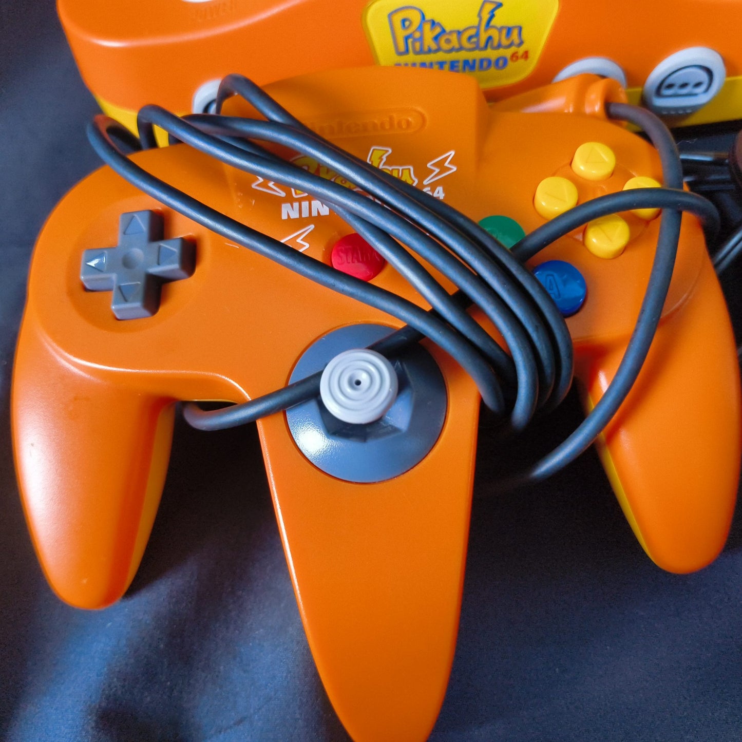 Nintendo64 Pokemon Pikachu limited Orange Color Console,Pad,PSU set tested-h1020