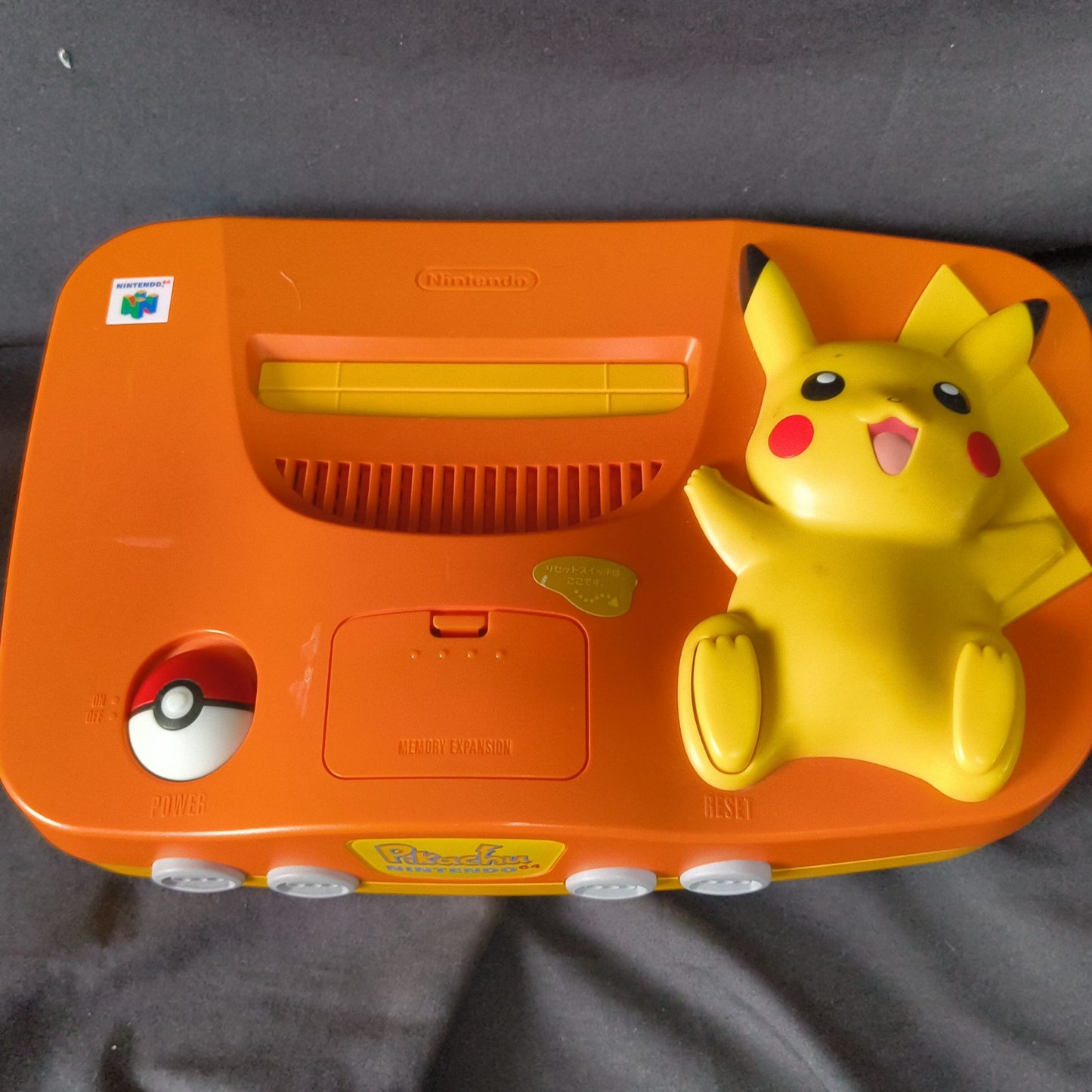 Nintendo64 Pokemon Pikachu limited Orange Color Console,Pad,PSU set tested-h1020