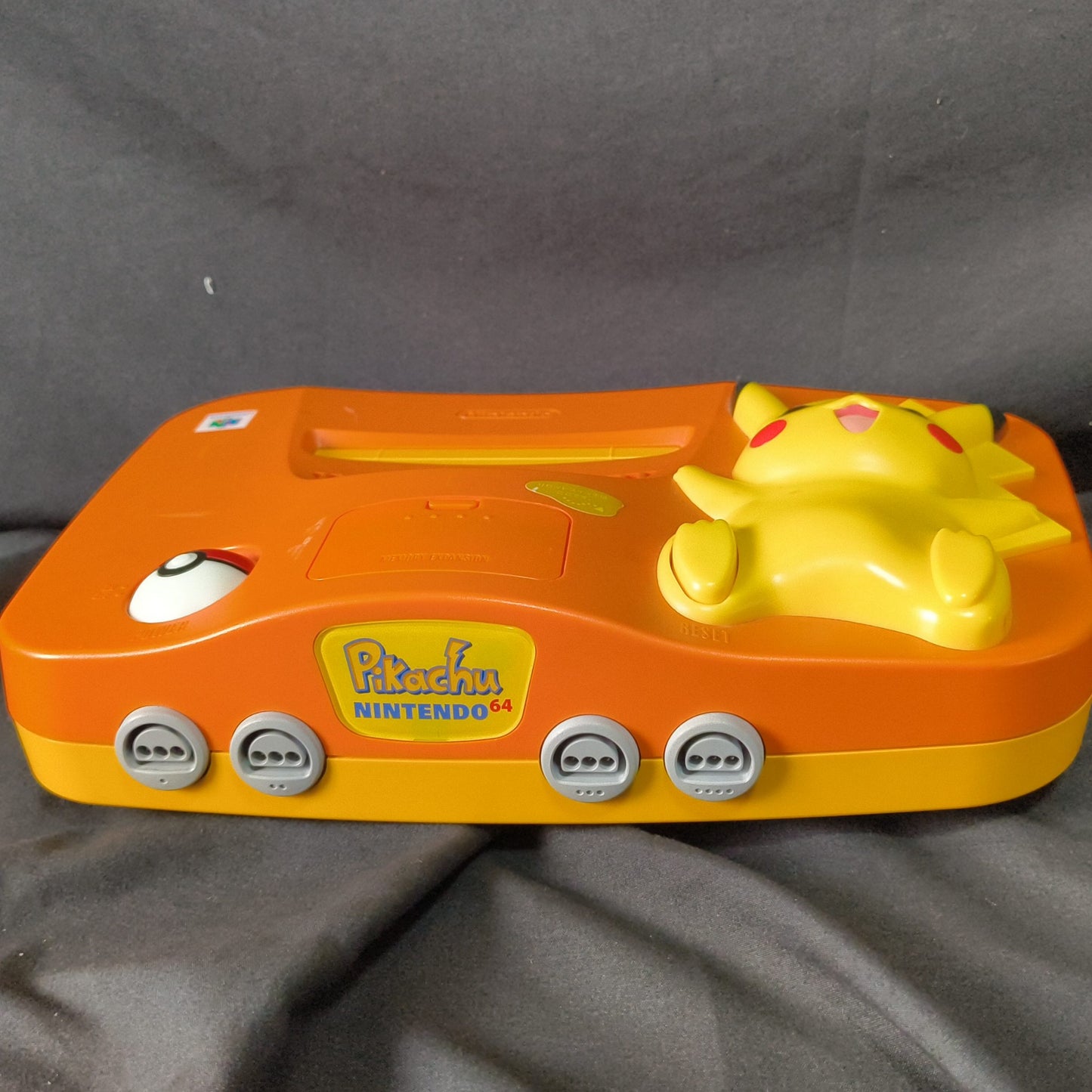 Nintendo64 Pokemon Pikachu limited Orange Color Console,Pad,PSU set tested-h1020