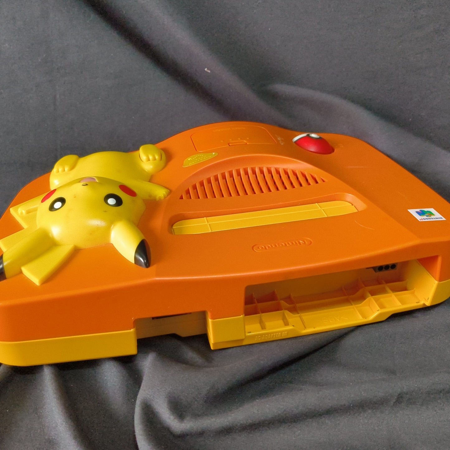Nintendo64 Pokemon Pikachu limited Orange Color Console,Pad,PSU set tested-h1020