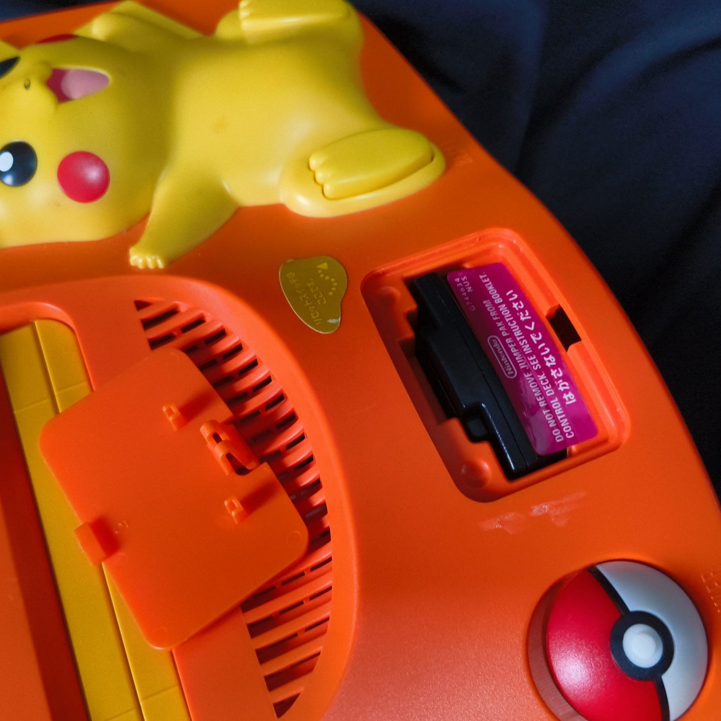 Nintendo64 Pokemon Pikachu limited Orange Color Console,Pad,PSU set tested-h1020