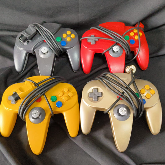 Nintendo 64 N64 Gold, Red, Blck and Yellow Controller 4-PCS /Not tested-h1020-