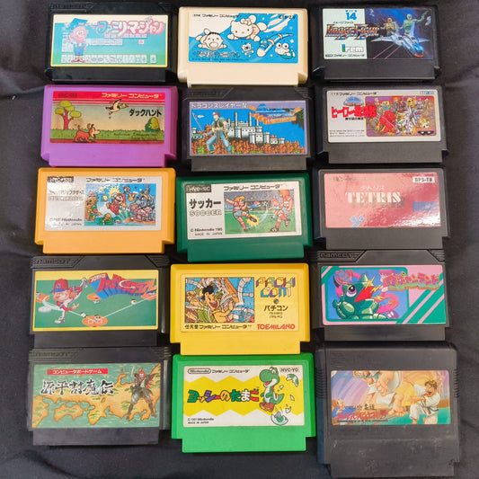 Wholesale lots of 15 Nintendo Famicom FC NES Game Cartridges set, Japan, AS-IS