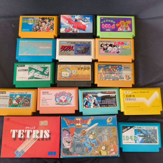 Wholesale lots of 16 Nintendo Famicom FC NES Game Cartridges set, Japan, AS-IS