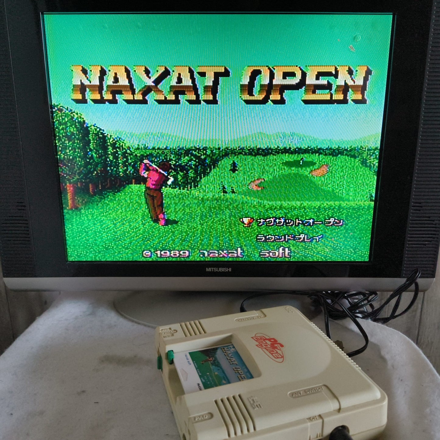 NEC PC Engine white Console (TurboGrafx-16) ,Pad, RF cable, Game, Box set-h1028-