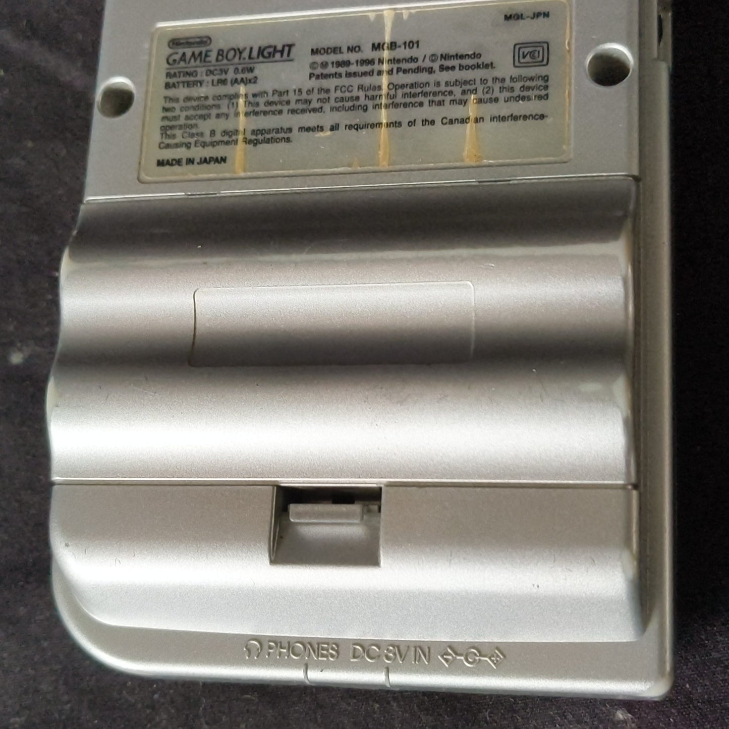 Used, Nintendo Gameboy Light Silver color console MGB-101, Working, Japan