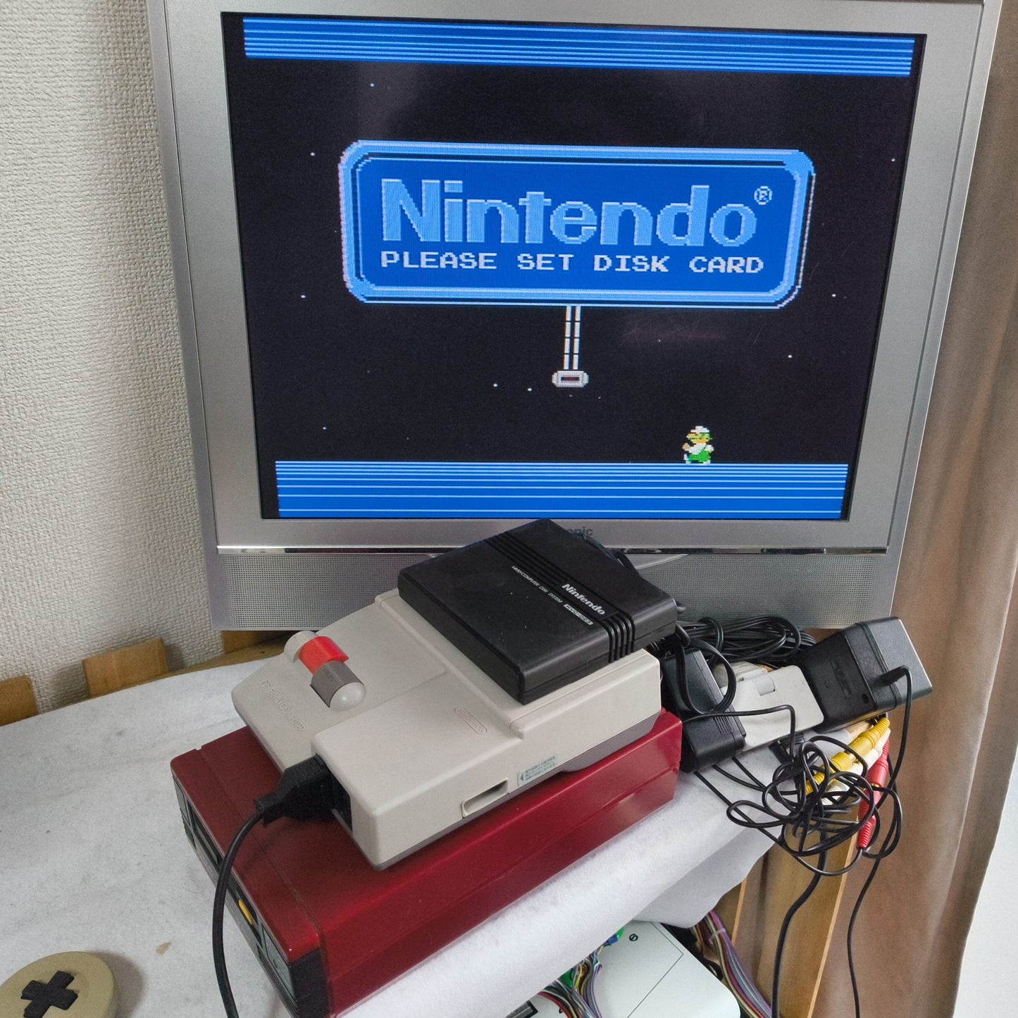 Nintendo Famicom Disk System(HVC-022) Console,RAM Adapter set, Working-h1031-