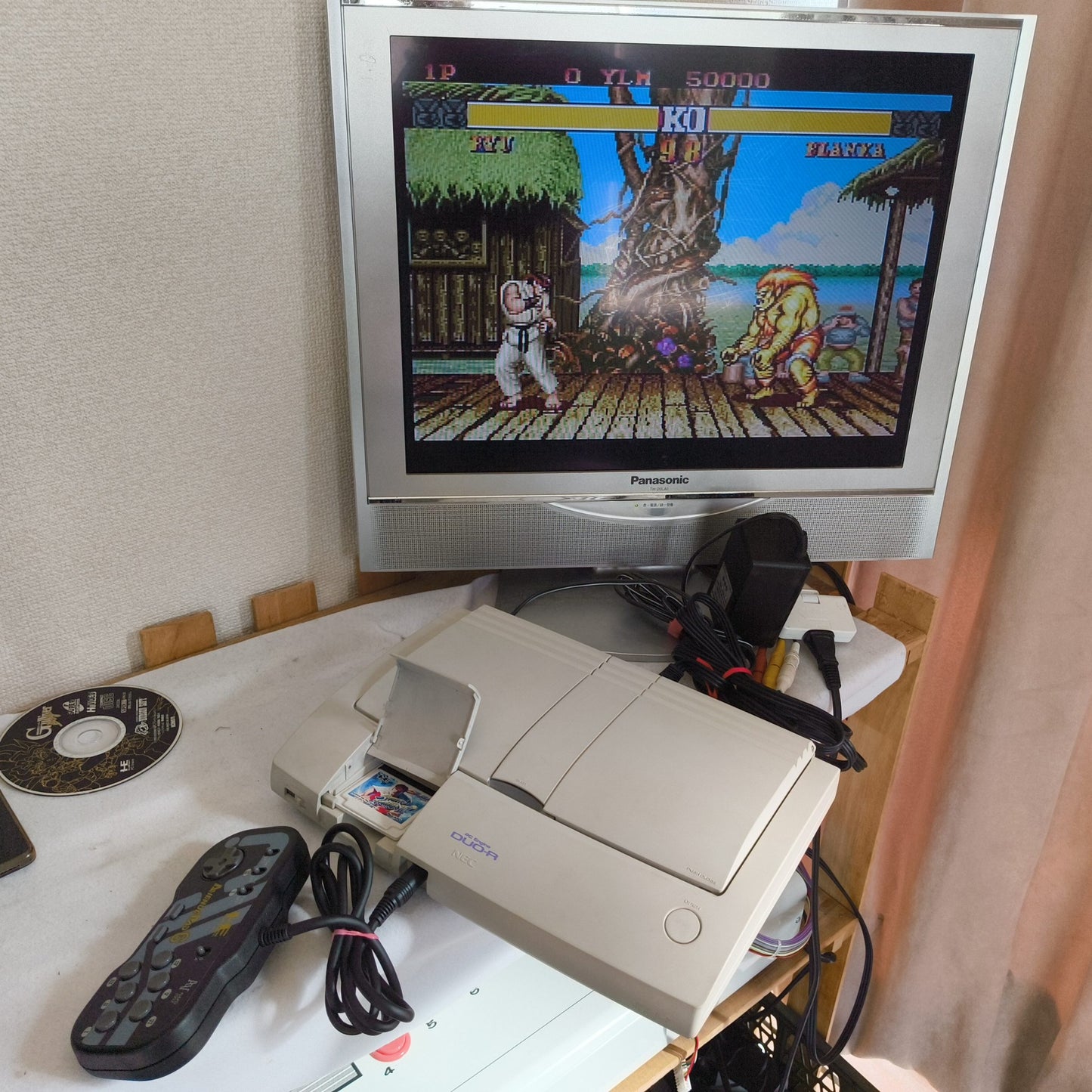 NEC PC Engine DUO-R Console (TurboDUO PI-TG10), w/Pad, AV cable, Box, Working