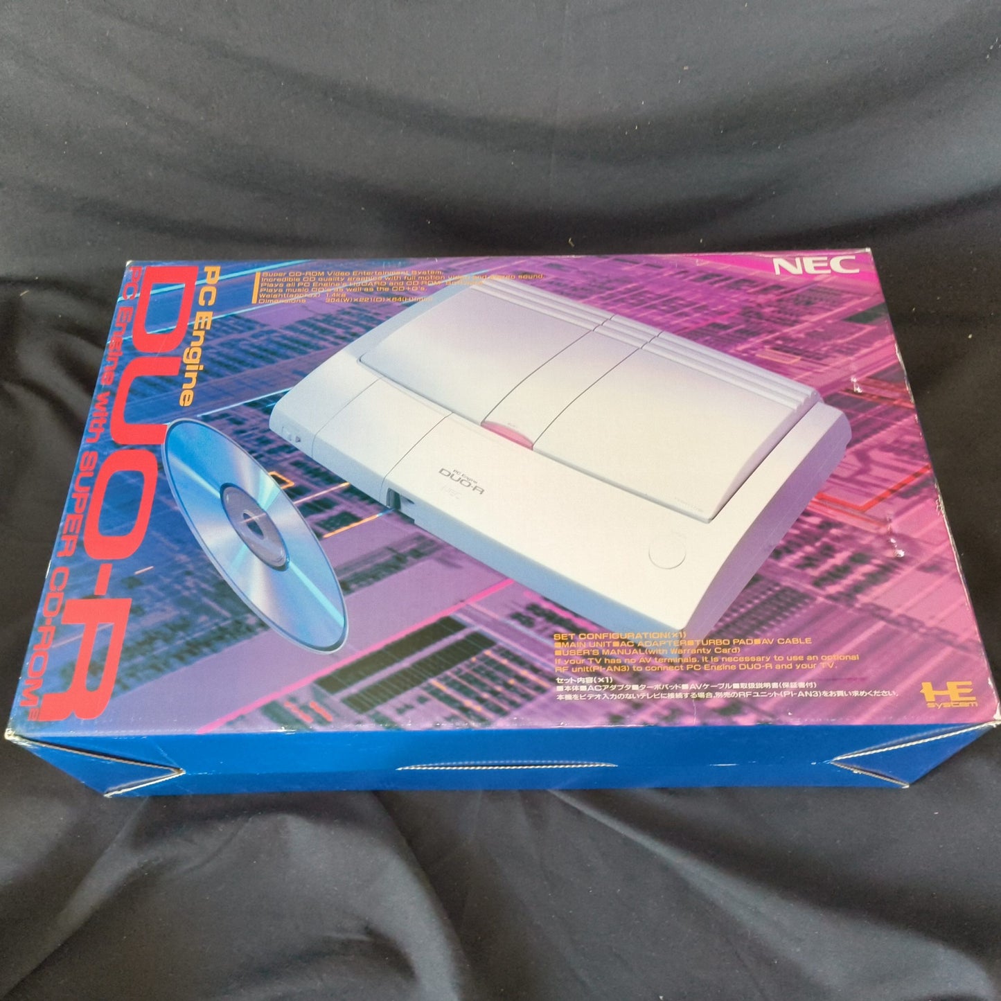 NEC PC Engine DUO-R Console (TurboDUO PI-TG10), w/Pad, AV cable, Box, Working