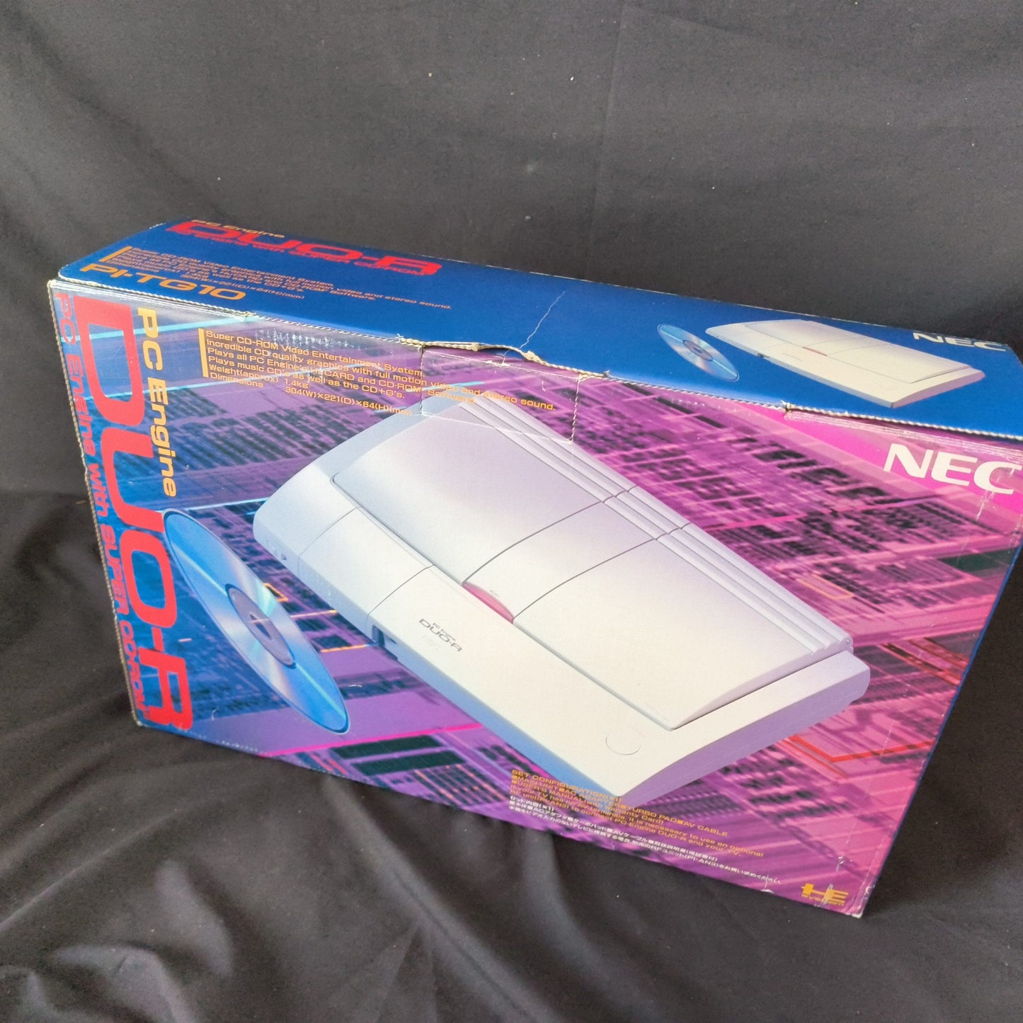 NEC PC Engine DUO-R Console (TurboDUO PI-TG10), w/Pad, AV cable, Box, Working