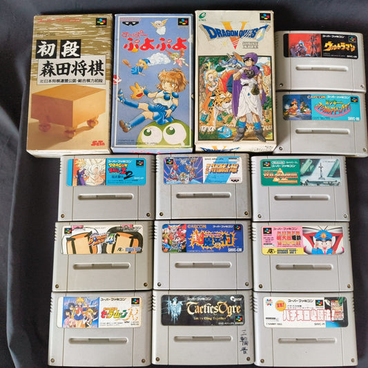 Wholesale lots of 14 Nintendo Super Famicom SFC SNES Game Cartridge set -h1203-