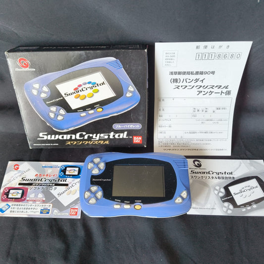 Screen Burn Defect, Wonder Swan Crystal Blue Violet BANDAI Console set, Working