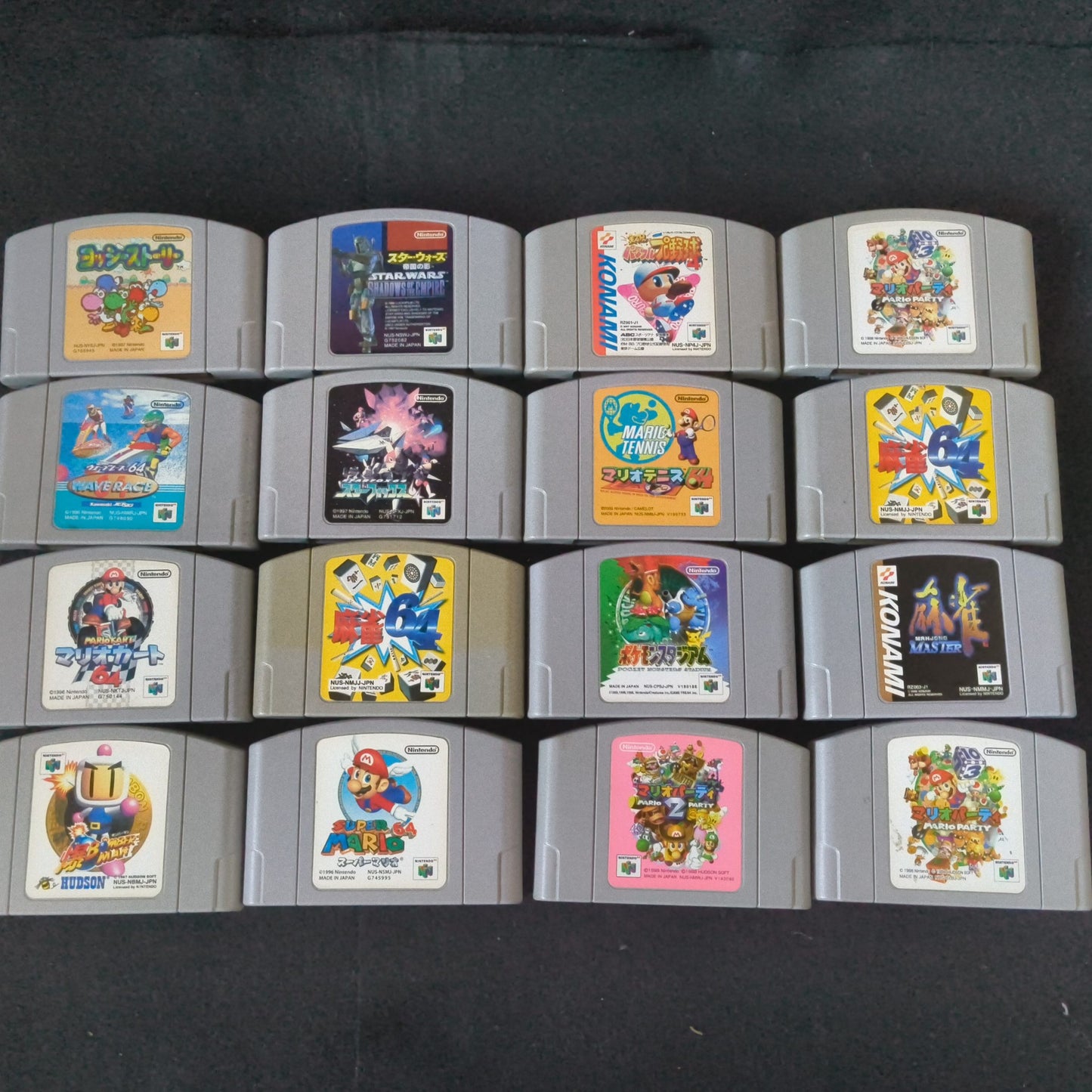 Wholesale lots of 16 Nintendo 64 N64 Game Cartridges set, Japan, AS-IS, -h1223-