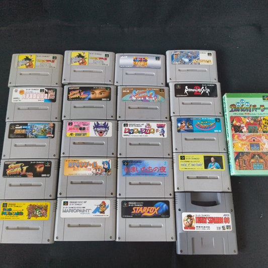 Wholesale lots of 21 Nintendo Super Famicom SFC SNES Game Cartridge set -h1223-