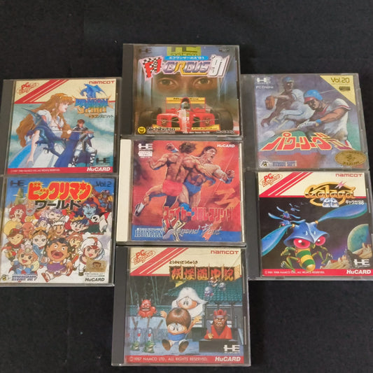 Whole sale Lots of PC Engine Hu-card Games 7-PCS set, not tested, AS-IS -h1227-2