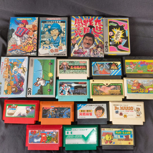 Wholesale lots of 19 Nintendo Famicom FC NES Game Cartridges set, Japan, AS-IS