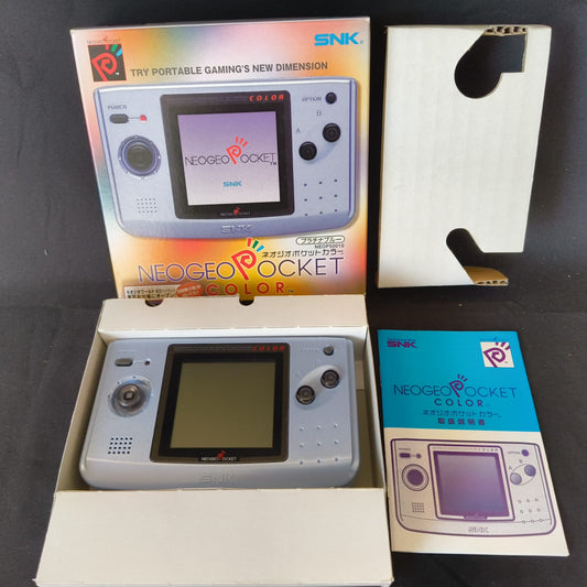 SNK NEOGEO POCKET Color NGPC PLATINUM BLUE Console w/ Box set, Japan, Working