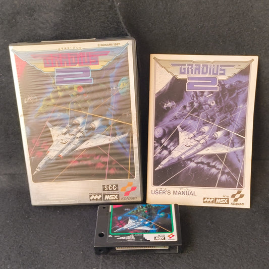 GRADIUS 2 NEMESIS 2 MSX/MSX2 Game Cartridge, Manual and Box set, Japan, Working
