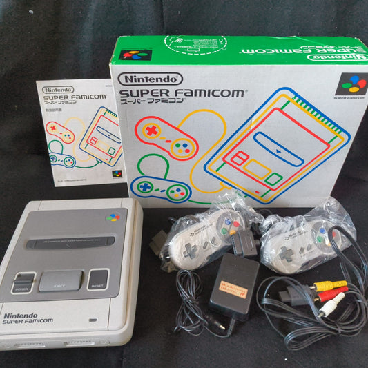 Super Famicom SNES console (SNES/SHVC-001),Pad, PSU in Box set, Working, Japan