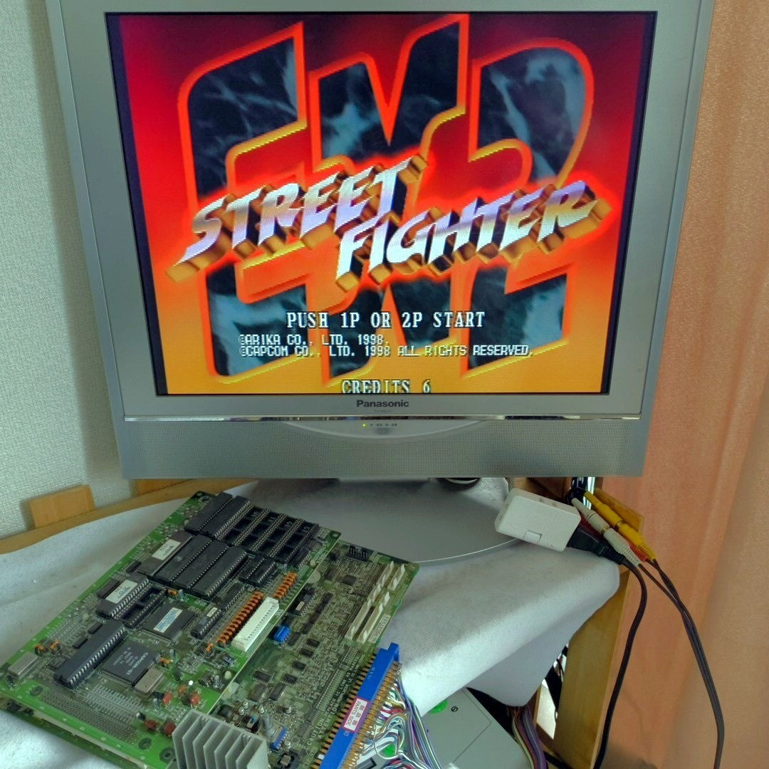 CAPCOM ARIKA Street Fighter EX2 JAMMA Arcade PCB 2-Board Set Working, Japan